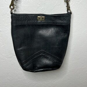 Anthro Day & Mood Black Leather Bucket Bag